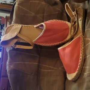 Coral fabric flats